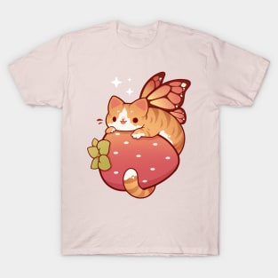 Orange fairy cat with strawberry T-Shirt